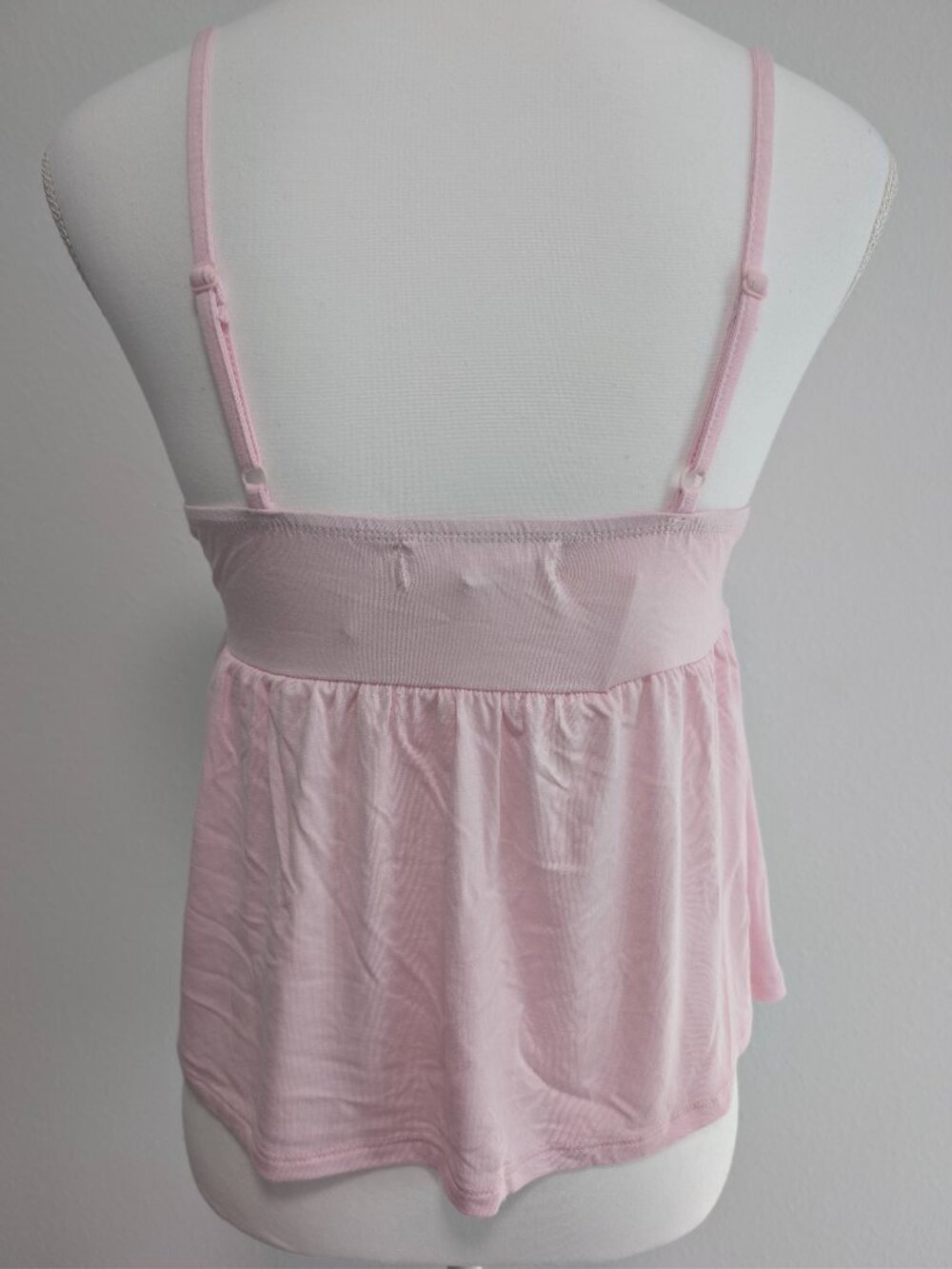 Riley & James Women's Pink Solid Lace Trim Beaded Camisole Adjustable Straps M - Picture 6 of 10